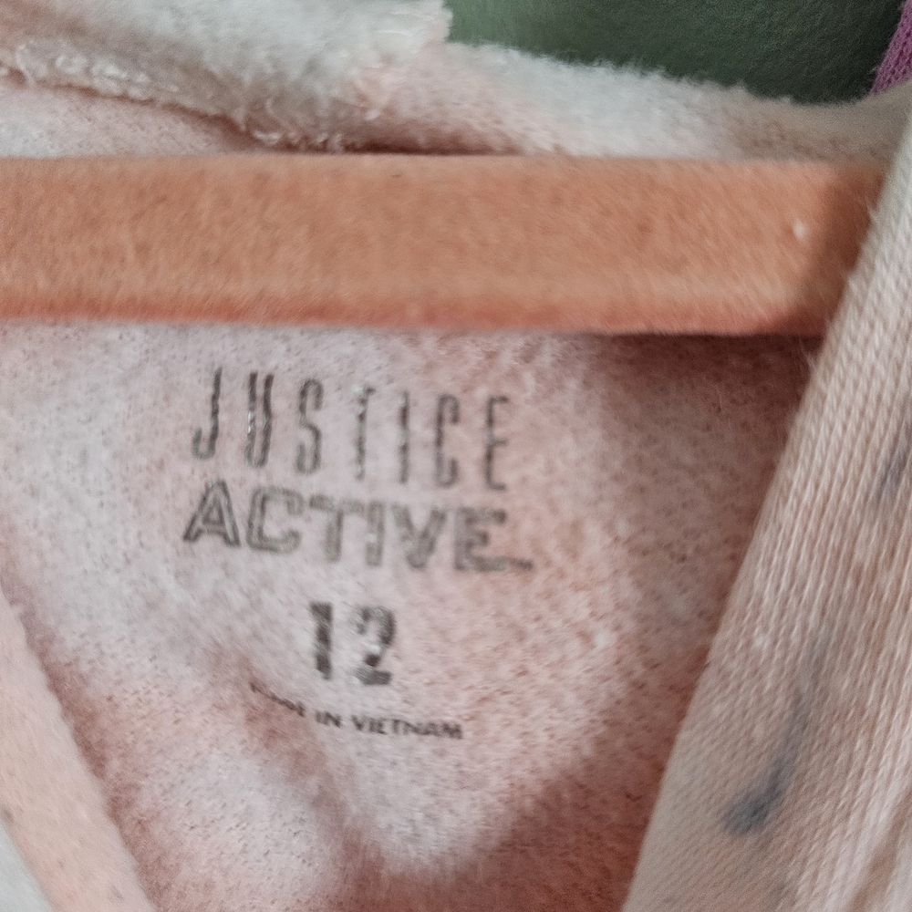 Justice Active Pink and Cream Hoodie Sweatshirt - Picture 3 of 4